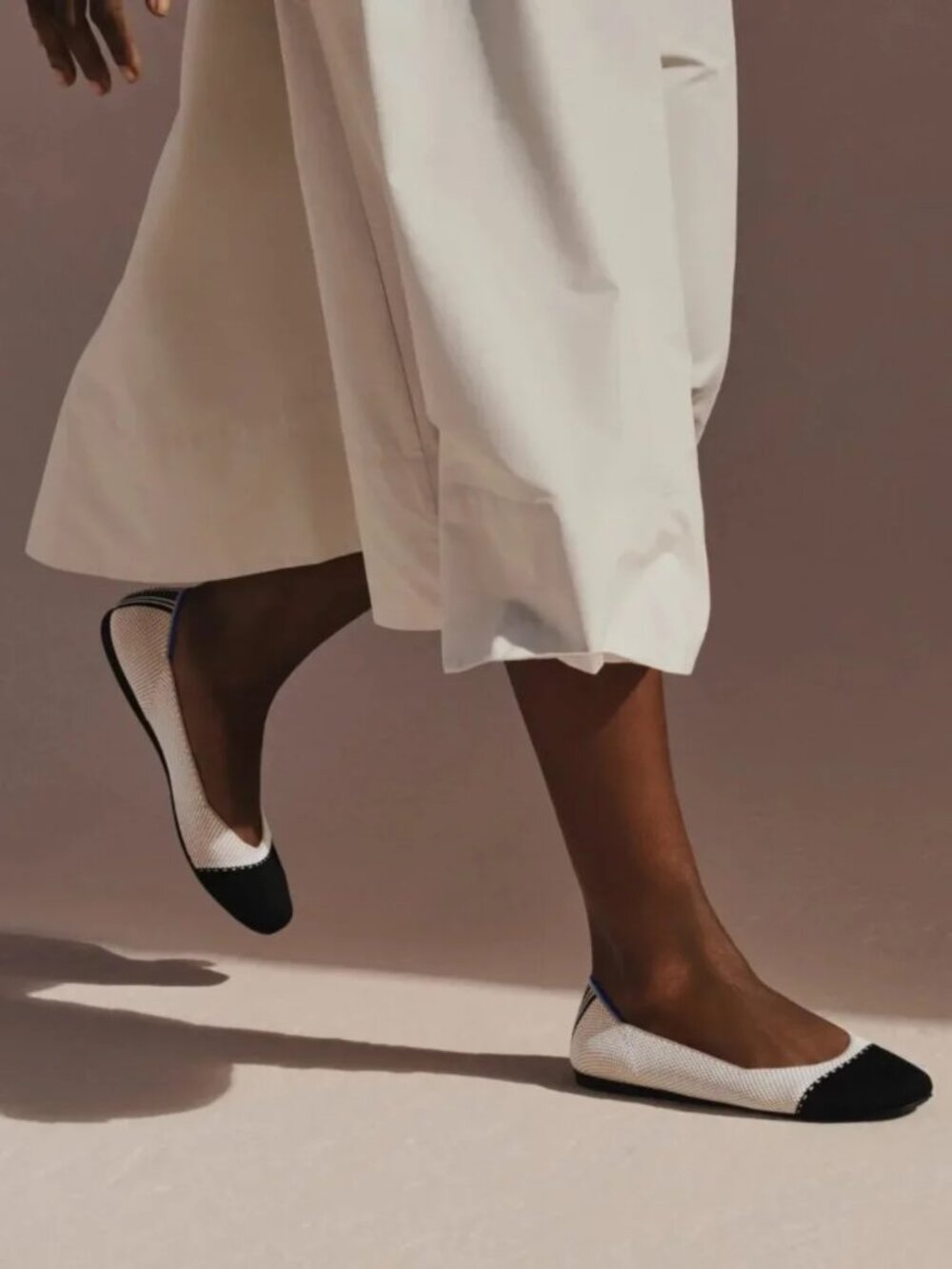 Rothy’s The Tuxedo Square Toe Color-block Flat Slip On Ballet Shoe Size 8.5